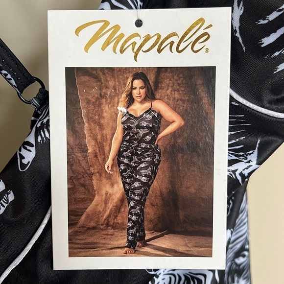 Brand New Mapale Full-Length Onesie Black White Zebra Animal Print Semi-Loose - Picture 6 of 14